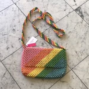 Isaac Mizrahi rainbow beaded purse
